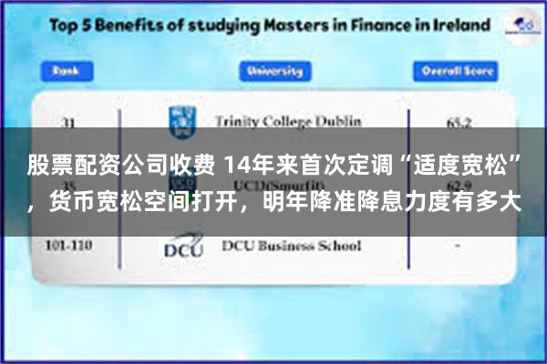 股票配资公司收费 14年来首次定调“适度宽松”，货币宽松空间打开，明年降准降息力度有多大