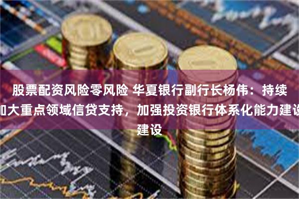 股票配资风险零风险 华夏银行副行长杨伟：持续加大重点领域信贷支持，加强投资银行体系化能力建设