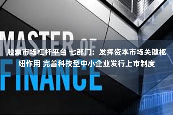 股票市场杠杆平台 七部门：发挥资本市场关键枢纽作用 完善科技型中小企业发行上市制度