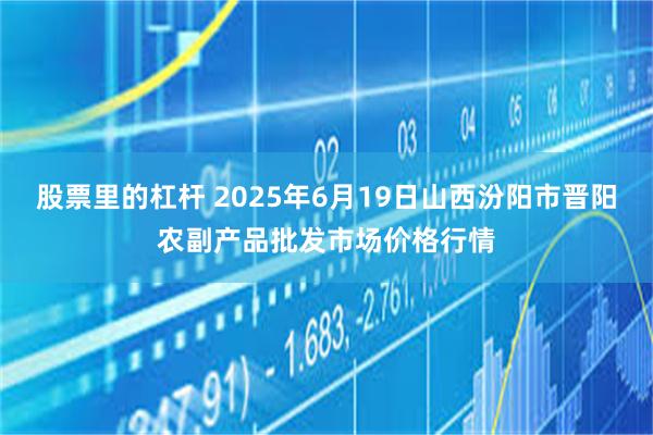 股票里的杠杆 2025年6月19日山西汾阳市晋阳农副产品批发市场价格行情